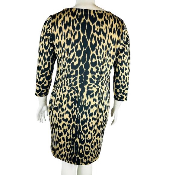 Eloquii by the Limited Womans 14/16 Plus Dress Animal Print 3/4 Sleeve Stretch - Picture 5 of 7